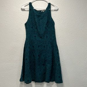 BB Dakota dark teal lace sleeveless mini dress for women